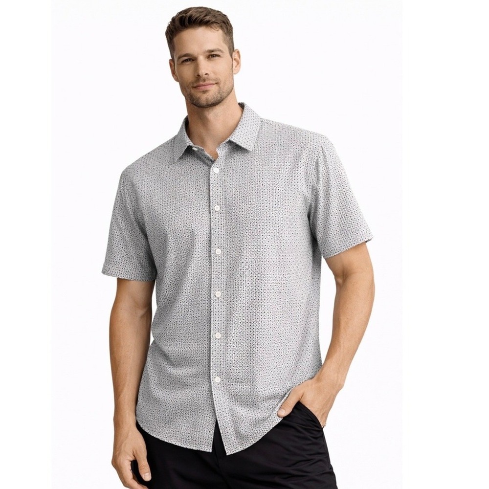 Buttercloth Shirt Mens M Regular Fit Button Up Collared Dress Mint Fiber Infused